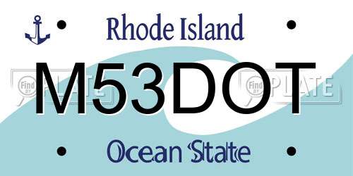 M53DOT Rhode Island License Plate