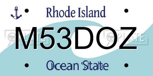 M53DOZ Rhode Island License Plate