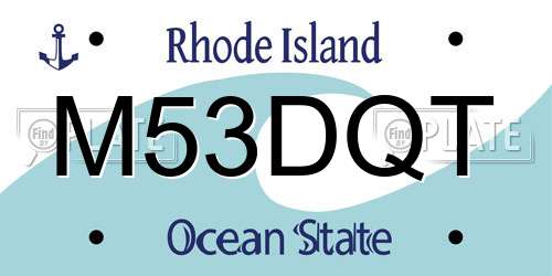 M53DQT Rhode Island License Plate