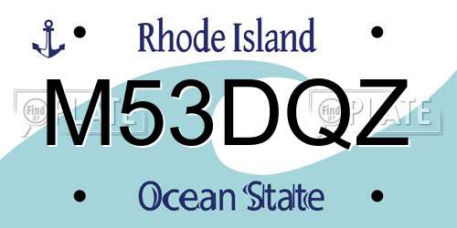 M53DQZ Rhode Island License Plate