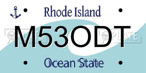 M53ODT Rhode Island License Plate