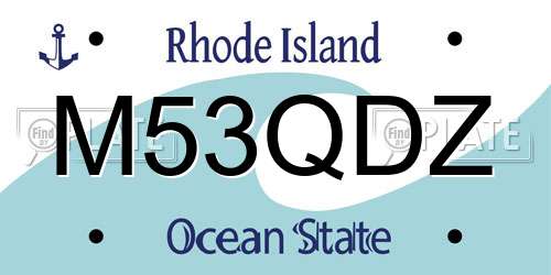 M53QDZ Rhode Island License Plate
