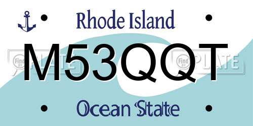 M53QQT Rhode Island License Plate