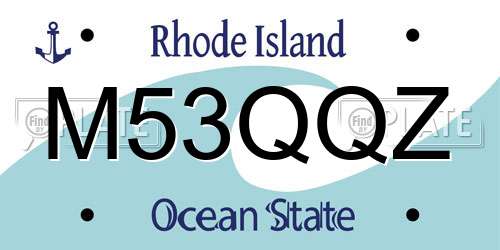 M53QQZ Rhode Island License Plate