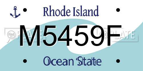 M5459F Rhode Island License Plate
