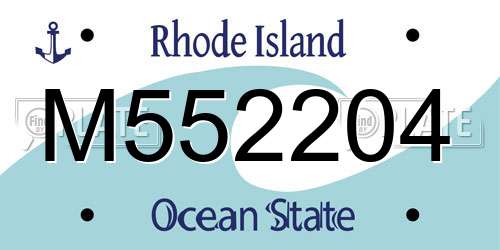 M552204 Rhode Island License Plate