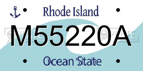 M55220A Rhode Island License Plate