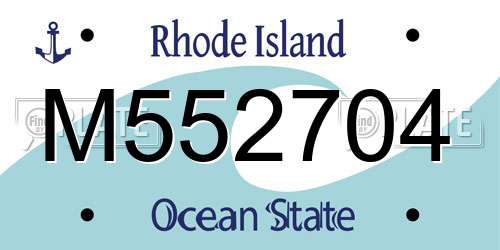 M552704 Rhode Island License Plate