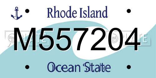 M557204 Rhode Island License Plate