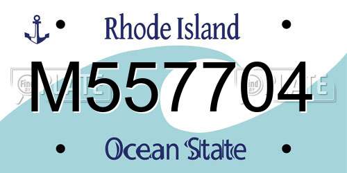 M557704 Rhode Island License Plate