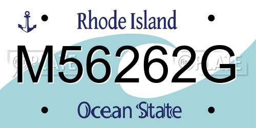 M56262G Rhode Island License Plate