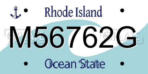 M56762G Rhode Island License Plate