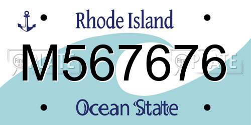 M567676 Rhode Island License Plate