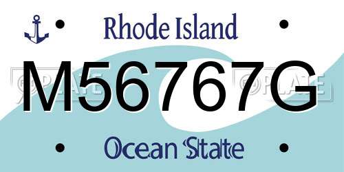 M56767G Rhode Island License Plate