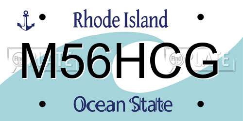 M56HCG Rhode Island License Plate