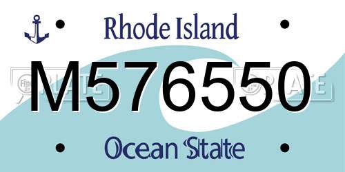 M576550 Rhode Island License Plate