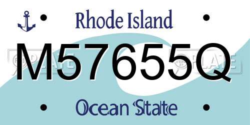 M57655Q Rhode Island License Plate