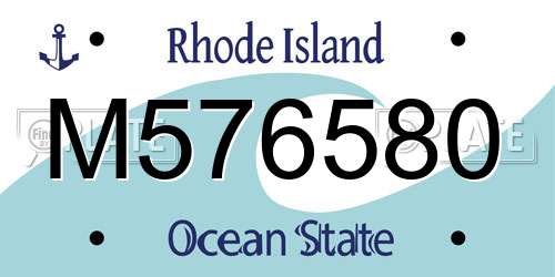 M576580 Rhode Island License Plate