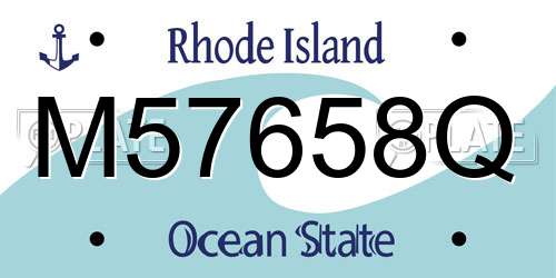 M57658Q Rhode Island License Plate