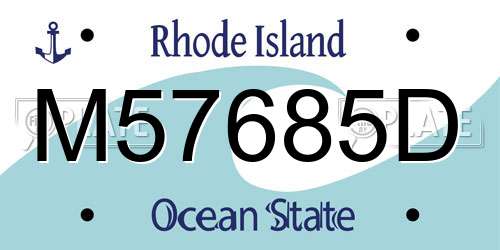 M57685D Rhode Island License Plate