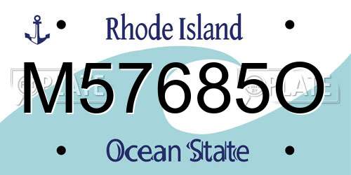 M57685O Rhode Island License Plate