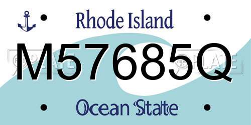 M57685Q Rhode Island License Plate