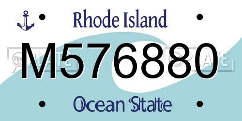 M576880 Rhode Island License Plate
