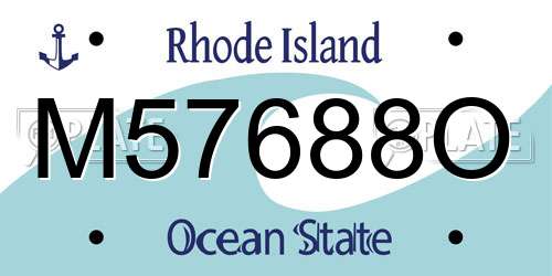 M57688O Rhode Island License Plate