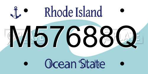 M57688Q Rhode Island License Plate