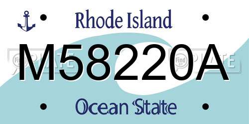 M58220A Rhode Island License Plate