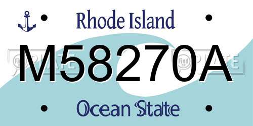 M58270A Rhode Island License Plate