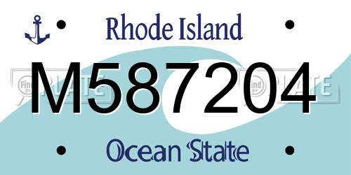 M587204 Rhode Island License Plate