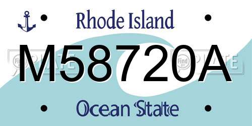 M58720A Rhode Island License Plate