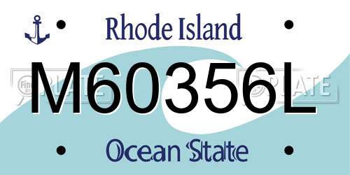 M60356L Rhode Island License Plate
