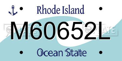M60652L Rhode Island License Plate