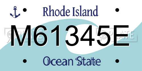 M61345E Rhode Island License Plate
