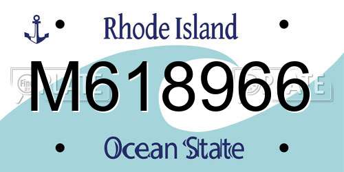 M618966 Rhode Island License Plate
