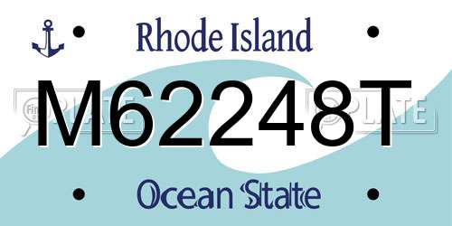 M62248T Rhode Island License Plate