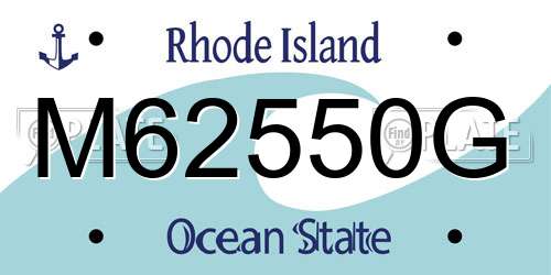 M62550G Rhode Island License Plate