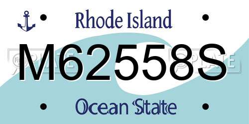 M62558S Rhode Island License Plate