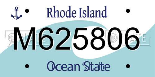M625806 Rhode Island License Plate