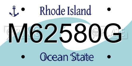 M62580G Rhode Island License Plate
