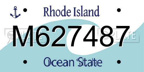 M627487 Rhode Island License Plate