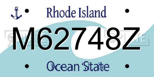 M62748Z Rhode Island License Plate