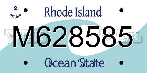 M628585 Rhode Island License Plate
