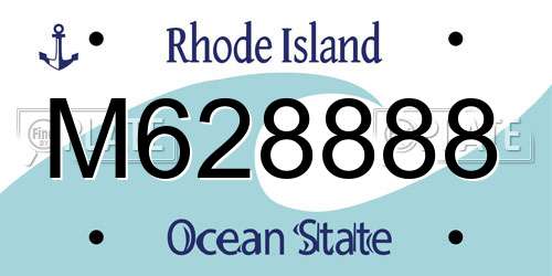 M628888 Rhode Island License Plate