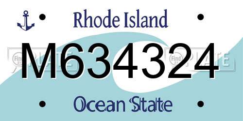 M634324 Rhode Island License Plate