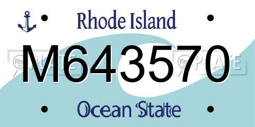 M643570 Rhode Island License Plate