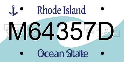 M64357D Rhode Island License Plate