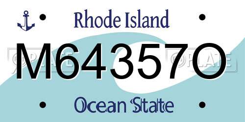 M64357O Rhode Island License Plate